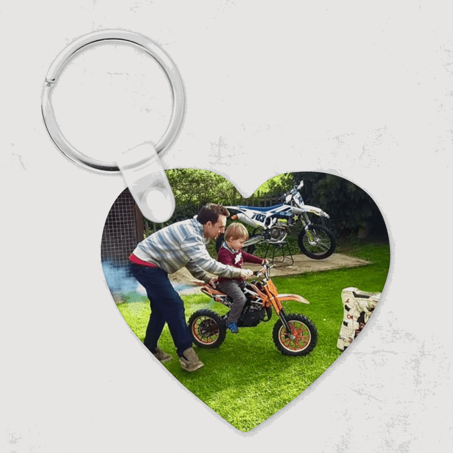 Photo keyring - Heart double sided - Sew Tilley
