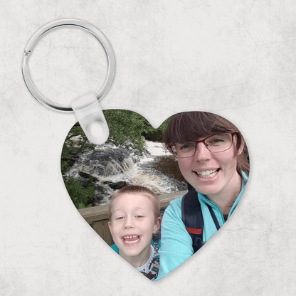 Photo keyring - Heart double sided - Sew Tilley