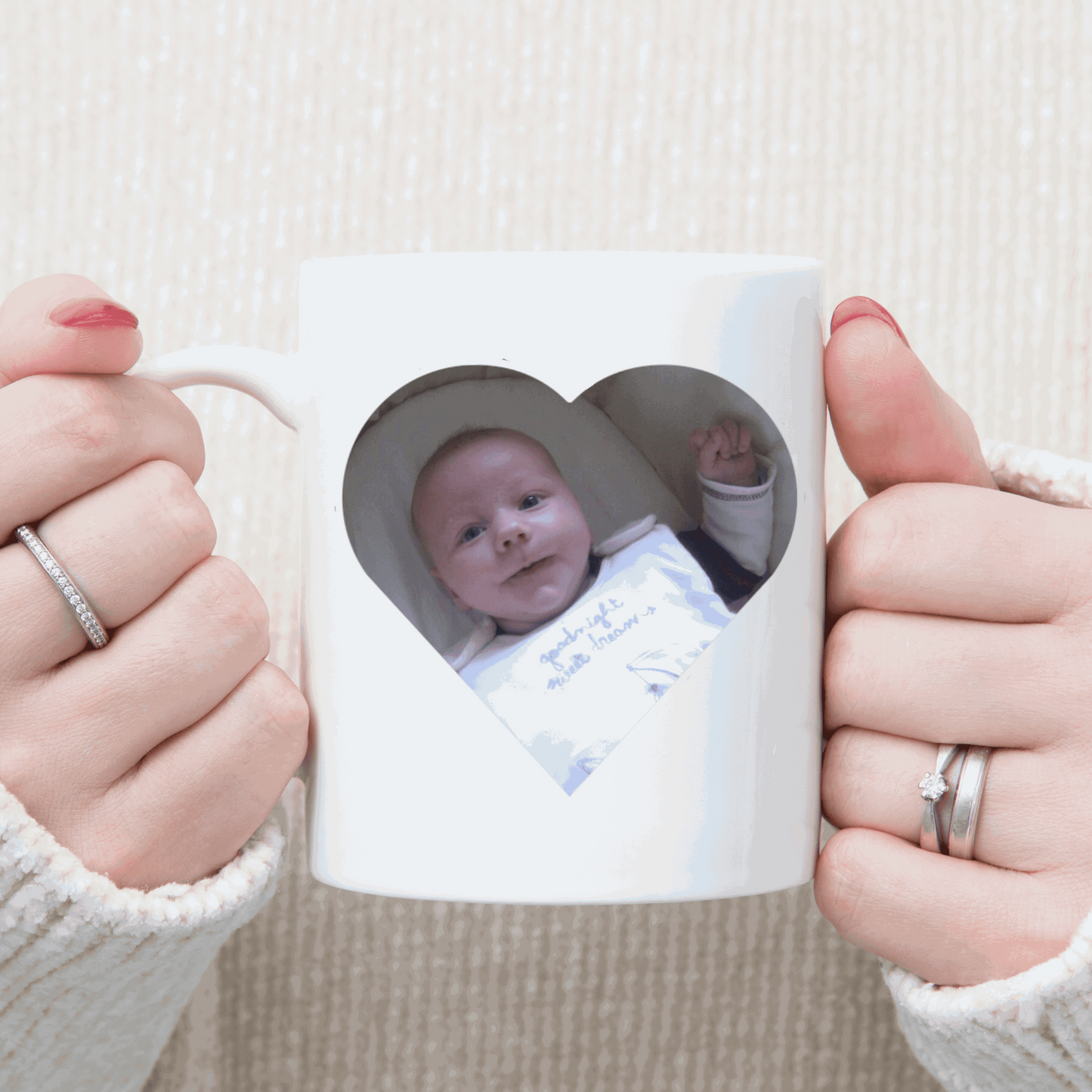 Personalised Heart photo mug - Sew Tilley