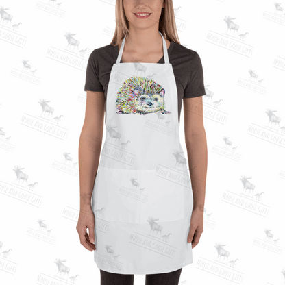 Hedgehog apron - White printed cooking apron