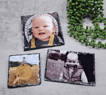 Personalised Rectangle Photo Slate | Custom Photo Gift – Multiple Sizes for Display or Coasters (10x15cm to 20x30cm)
