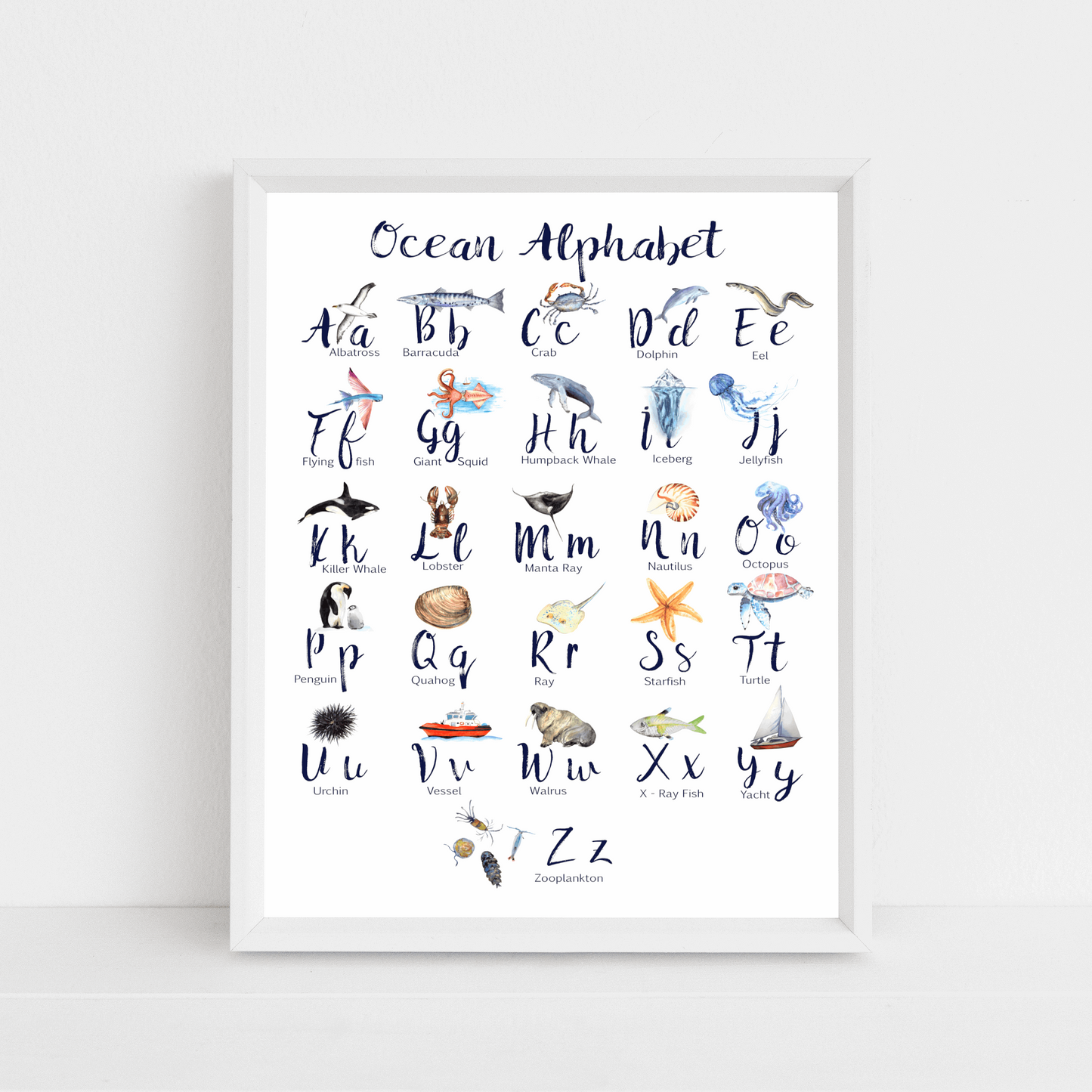 Ocean Alphabet print - Sew Tilley