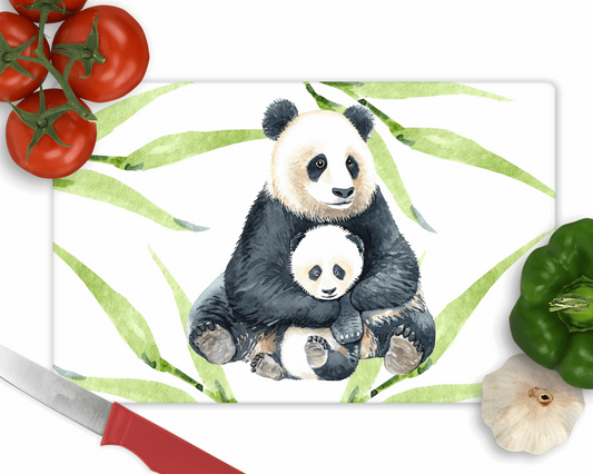 Panda with bamboo glass cutting board - Sew Tilley