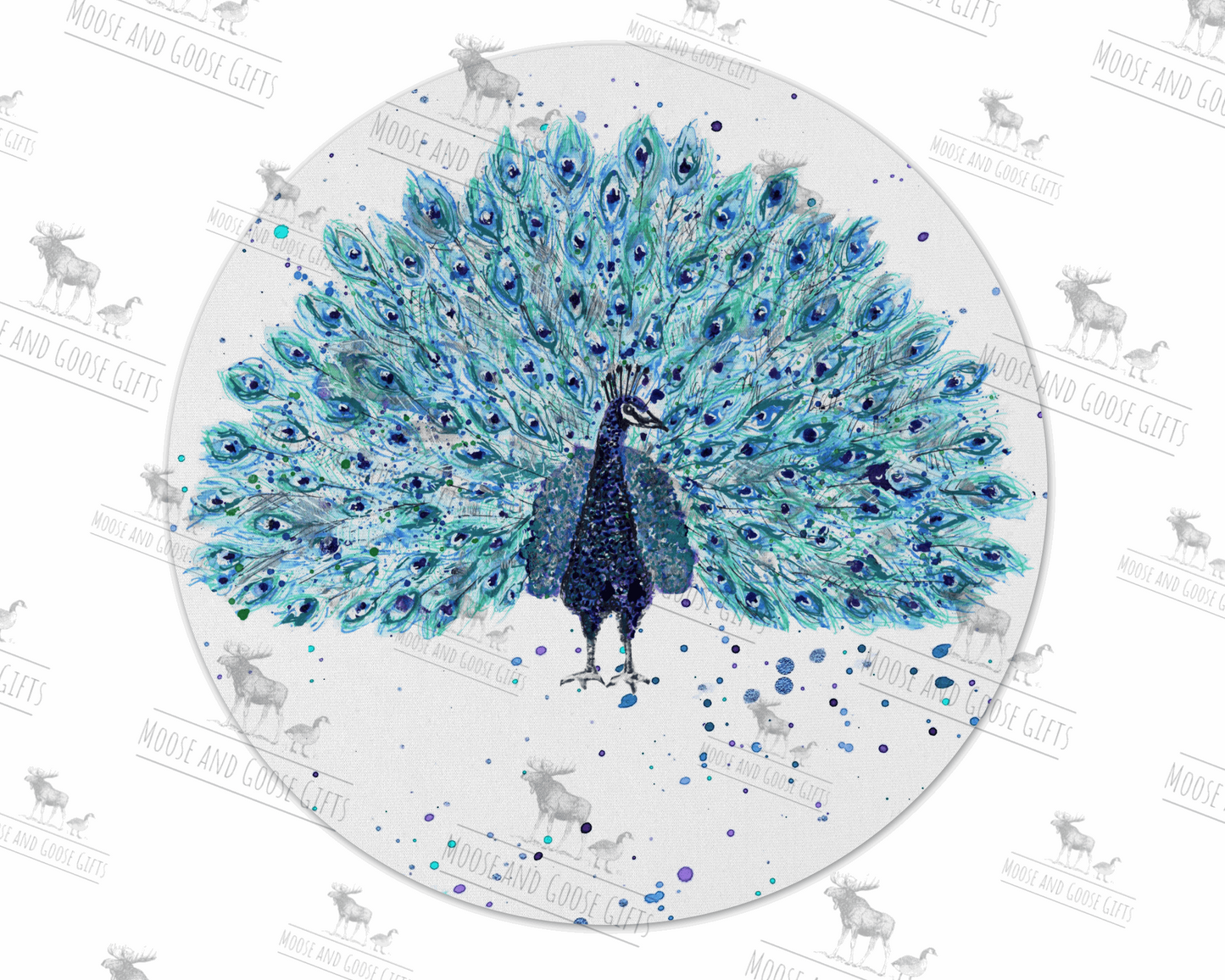 Peacock mouse mat - Moose and Goose Gifts