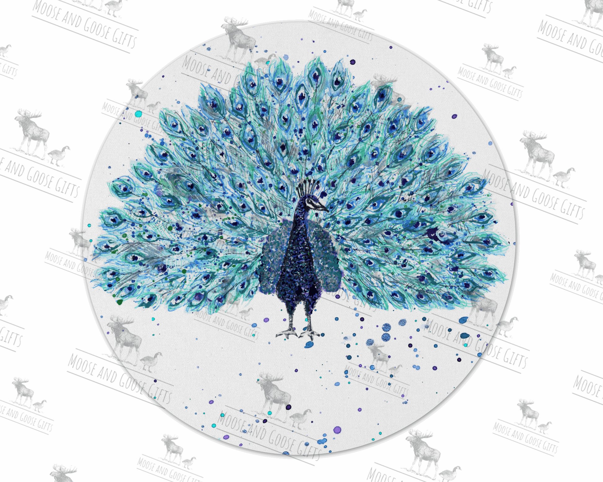 Peacock mouse mat - Moose and Goose Gifts