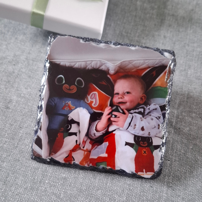 Personalised photo slate coater with gift box included