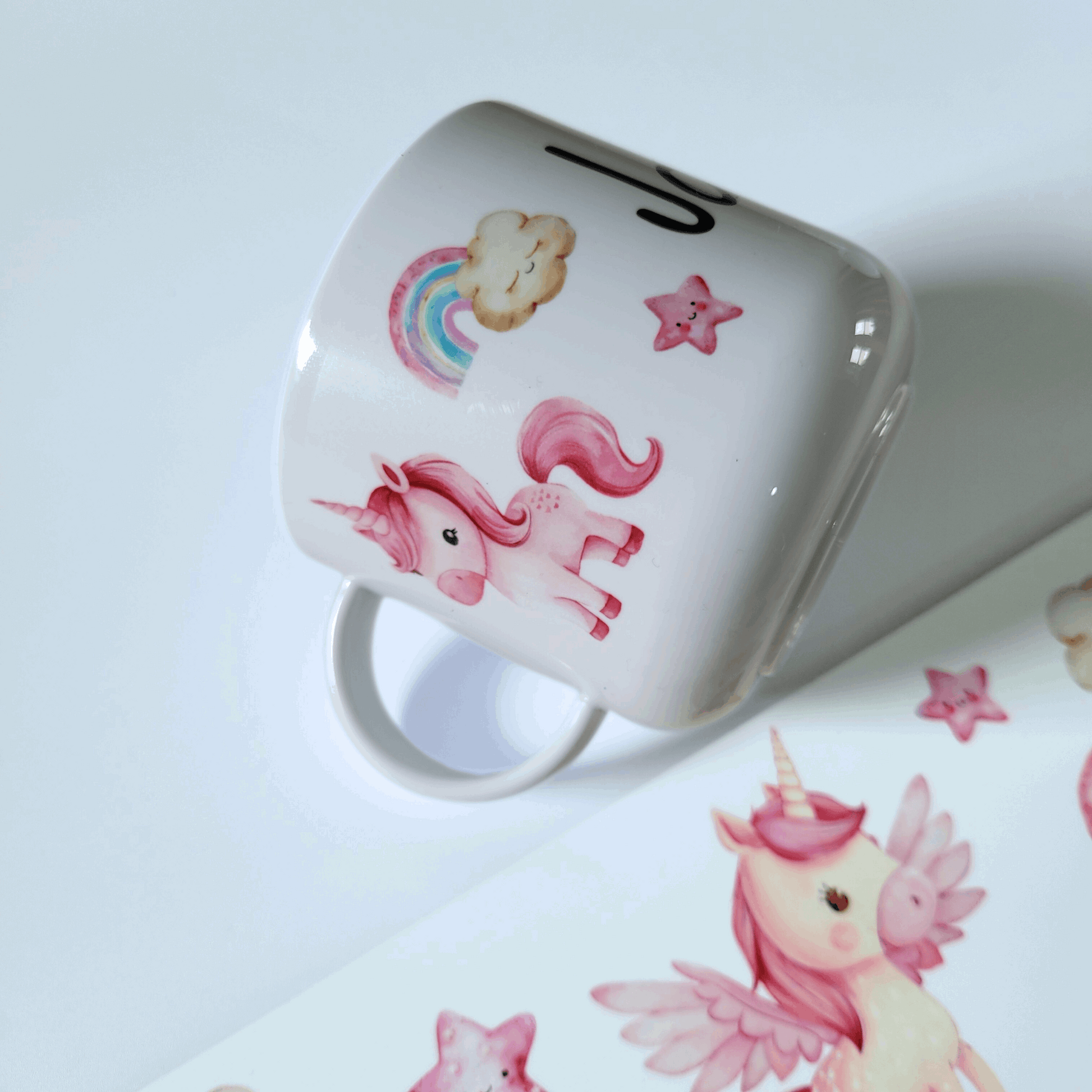 Unicorn Toddler Mug – Personalised 6oz Children’s Mug – Shatterproof Polymer