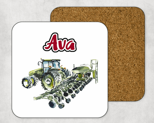 Tractor coaster - red 6 options - Sew Tilley