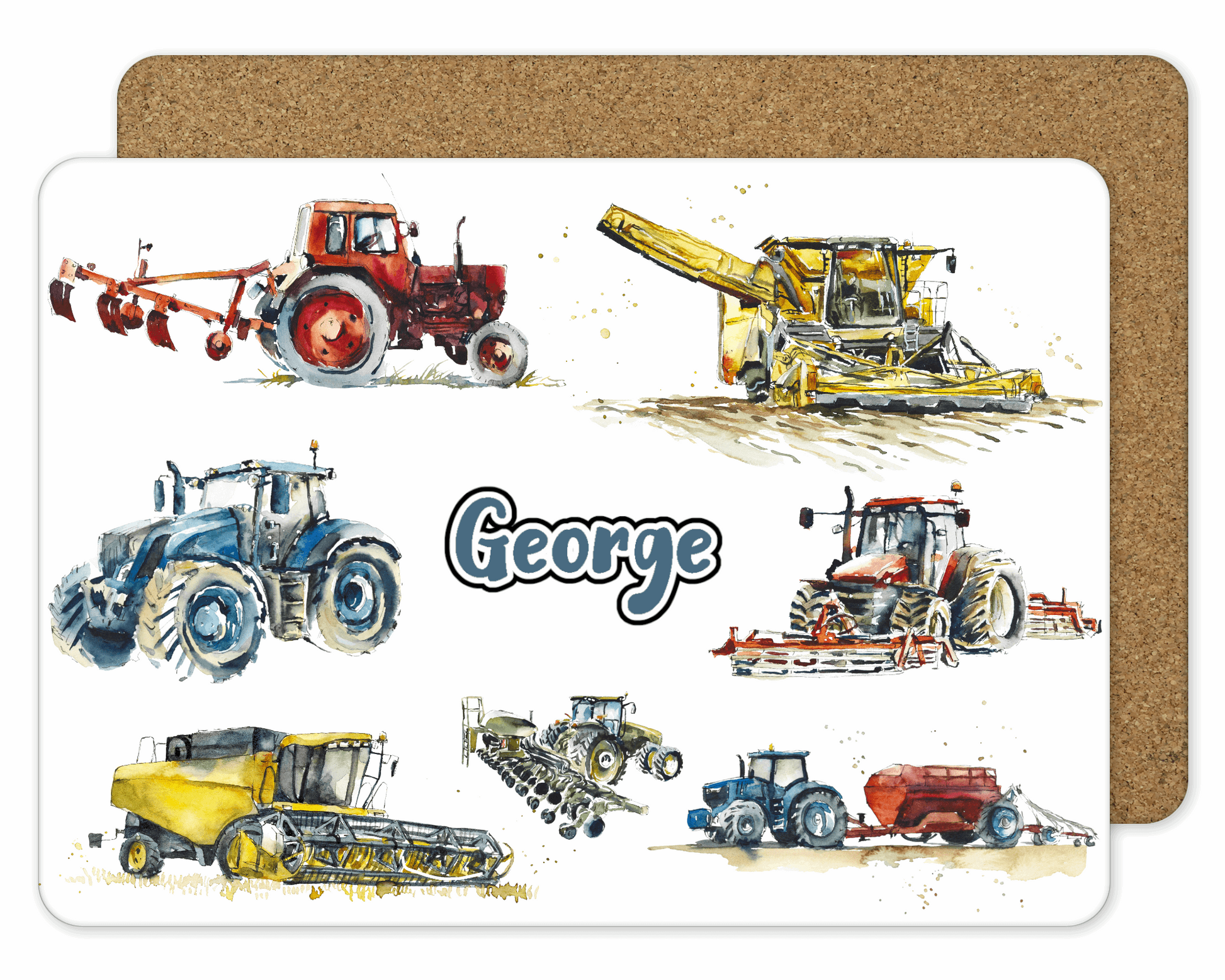 Tractor Placemat - Blue - Sew Tilley