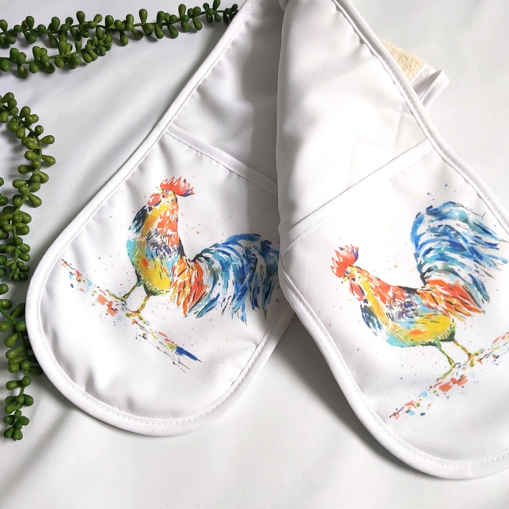 Cockerel double oven glove - Sew Tilley