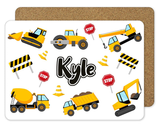 Personalised construction Placemat - Sew Tilley