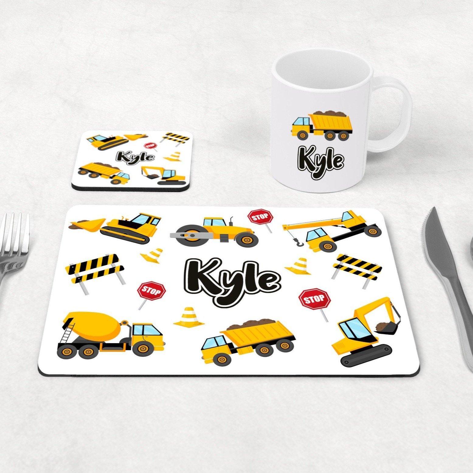 Personalised construction Placemat - Sew Tilley