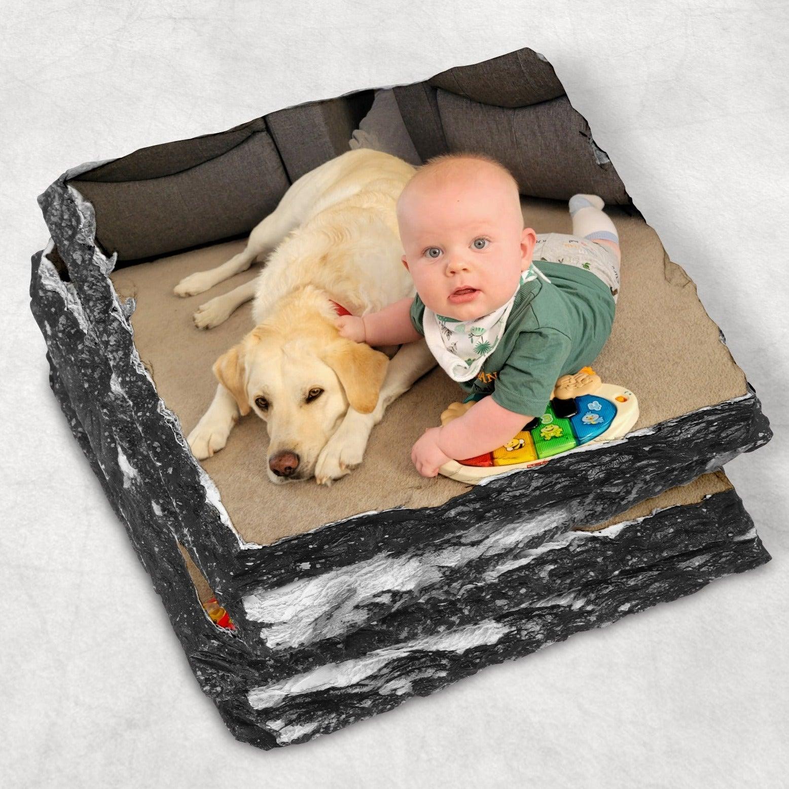 Square photo slate coaster - Moose and Goose Gifts