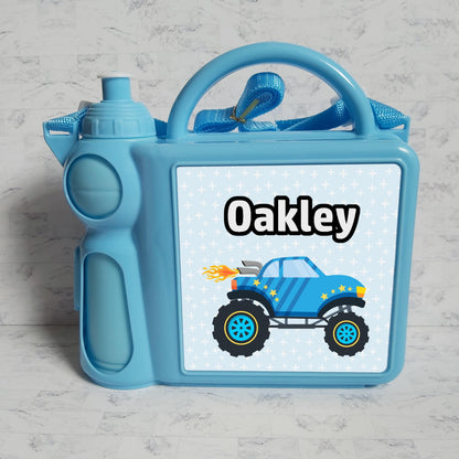 Monster truck lunch box with water bottle - Sew Tilley