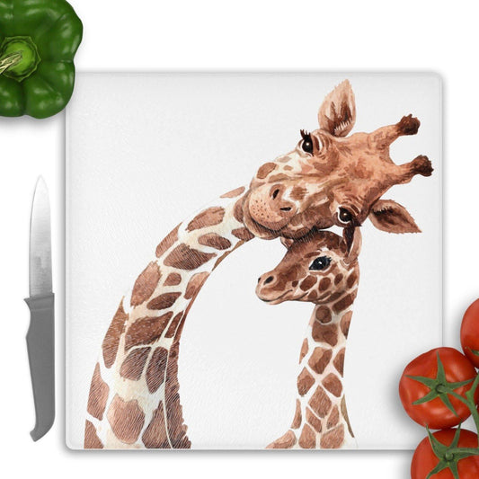 Giraffe glass cutting board - 2 sizes and finishes - Sew Tilley
